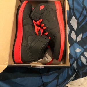 Black and red Air Jordan’s